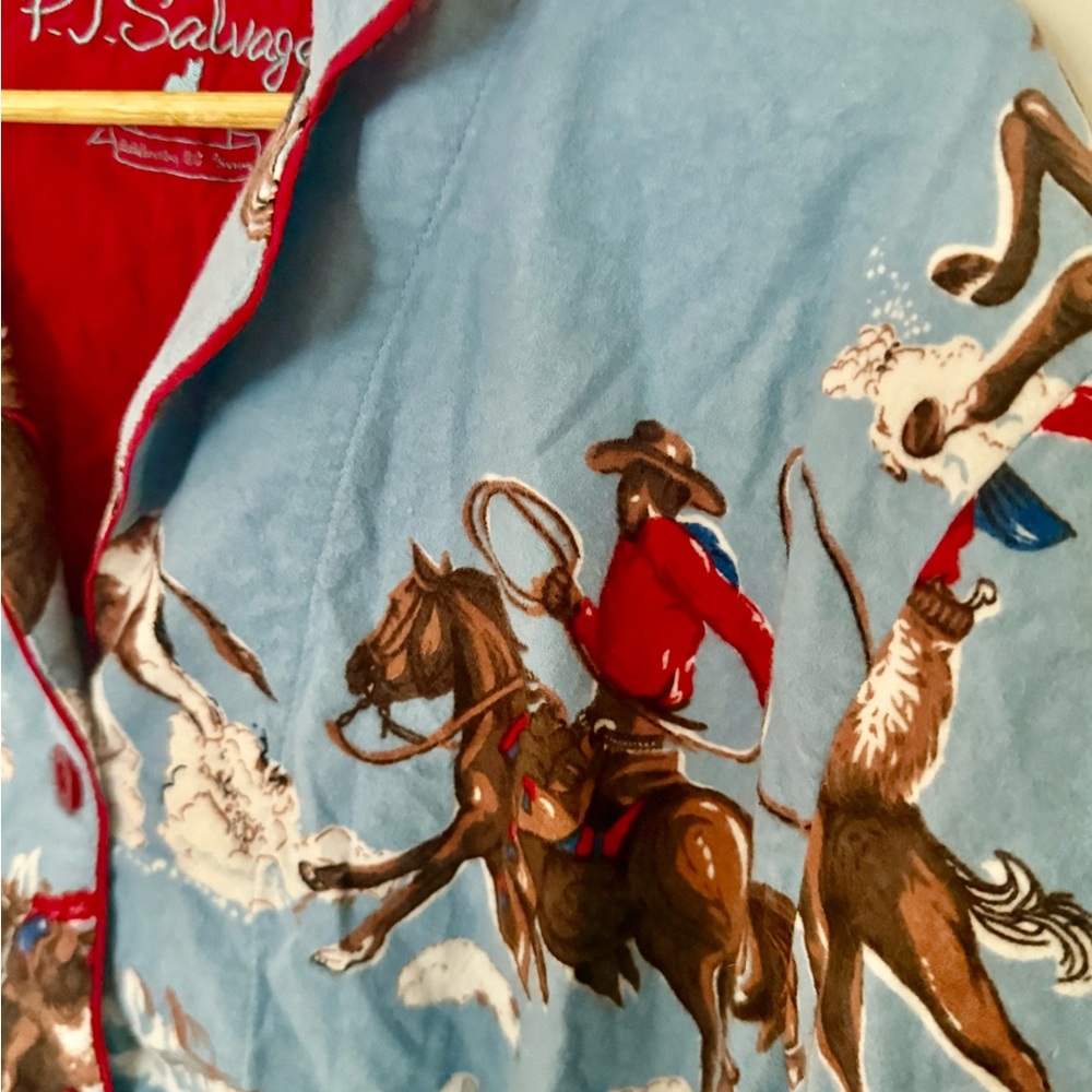 P.J. salvage cowboy short top pajamas horse rodeo - Picture 4 of 10